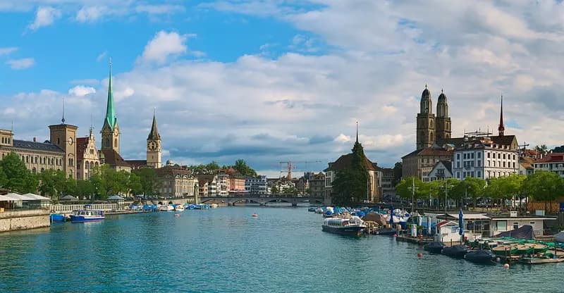 Zurich et le pont du Quai (Quaibrücke)